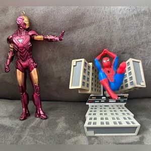 Marvel Spiderman & Ironman Christmas Ornaments Hallmark